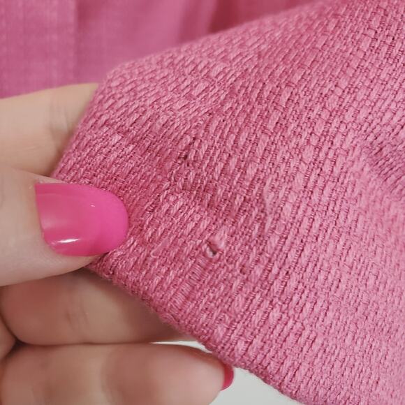 Vintage Merona | Linen Bubblegum Pink Three Button Front Blazer with Pockets - Picture 13 of 14